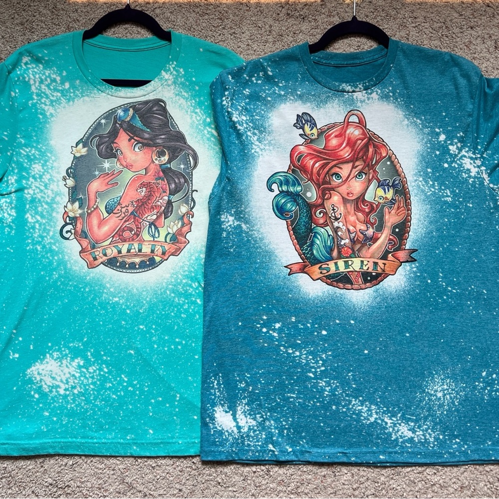 2 Disney Princess Pinup Tattoo graphic T’s